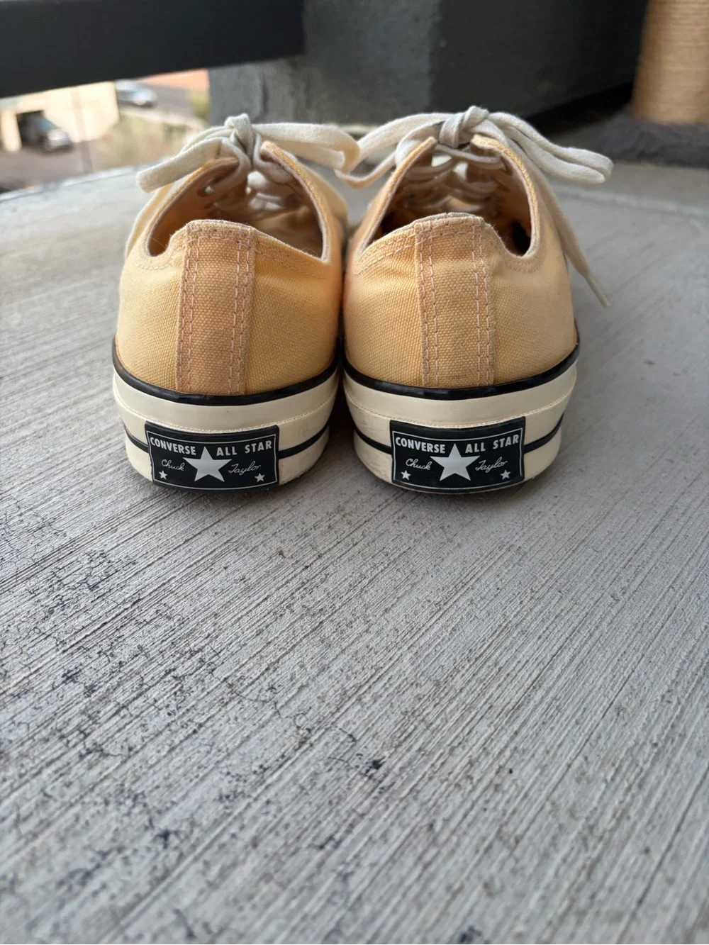 Converse Low Top Sneakers in Yellow Canvas with Cream Accents - Picture 4 of 4